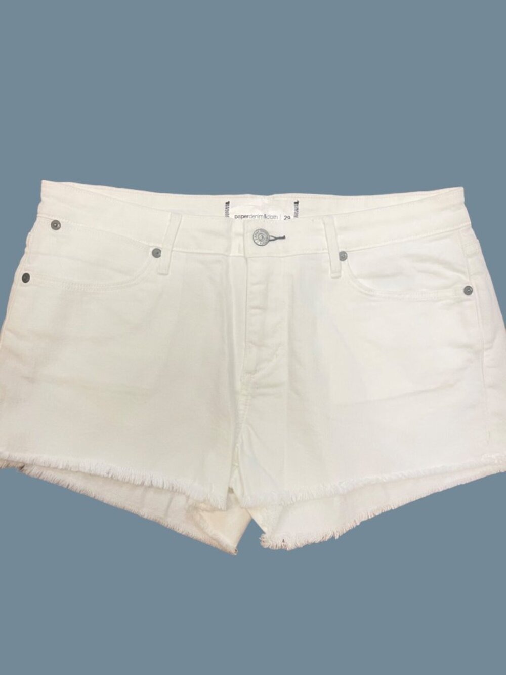 Paper Denim & Cloth White Classic 5 Cutoff Fringed Shorts 29 NWT